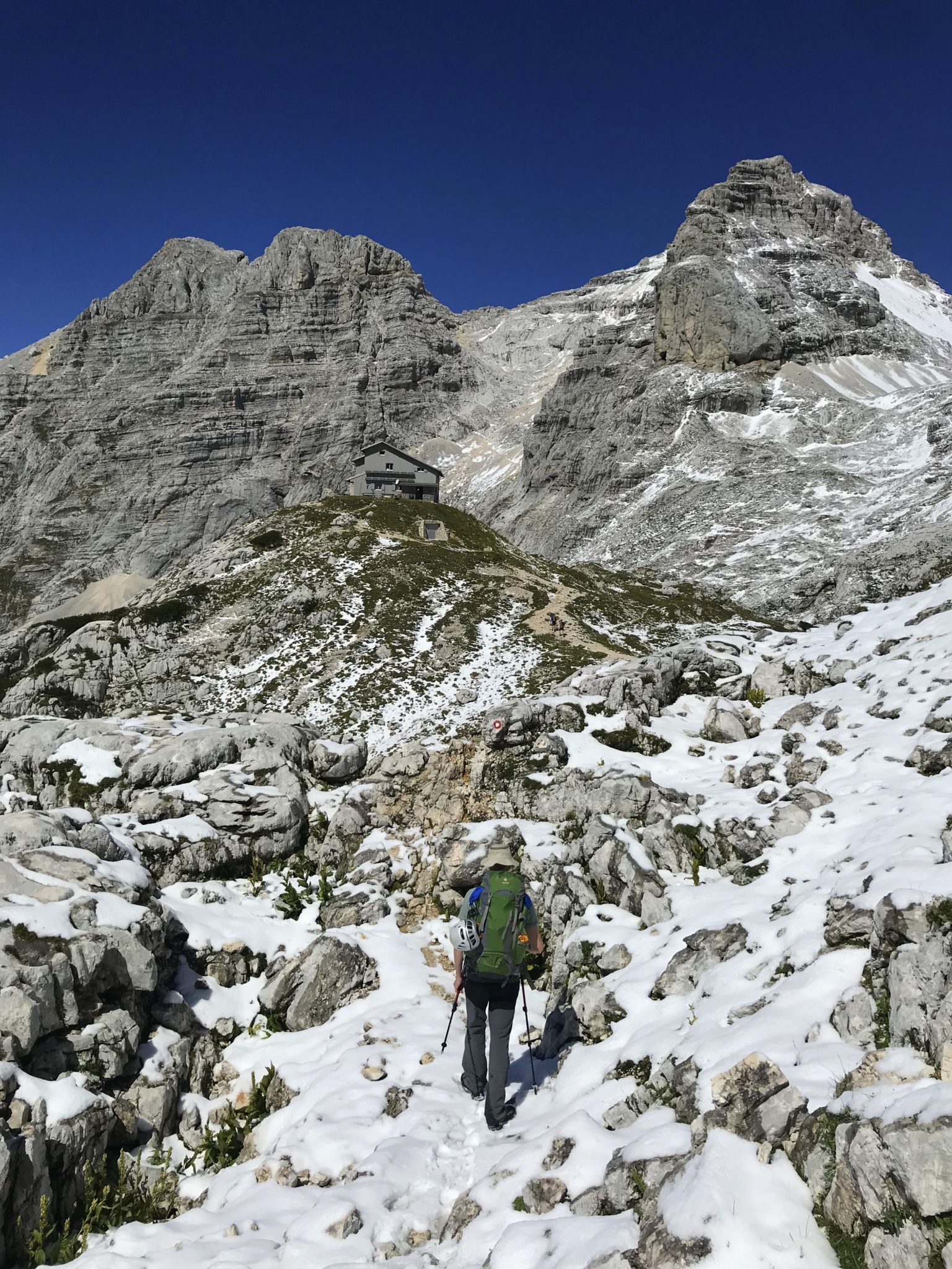 Hiking to the Pogačnik Hut in the Julian Alps, Triglav National Park, Slovenia