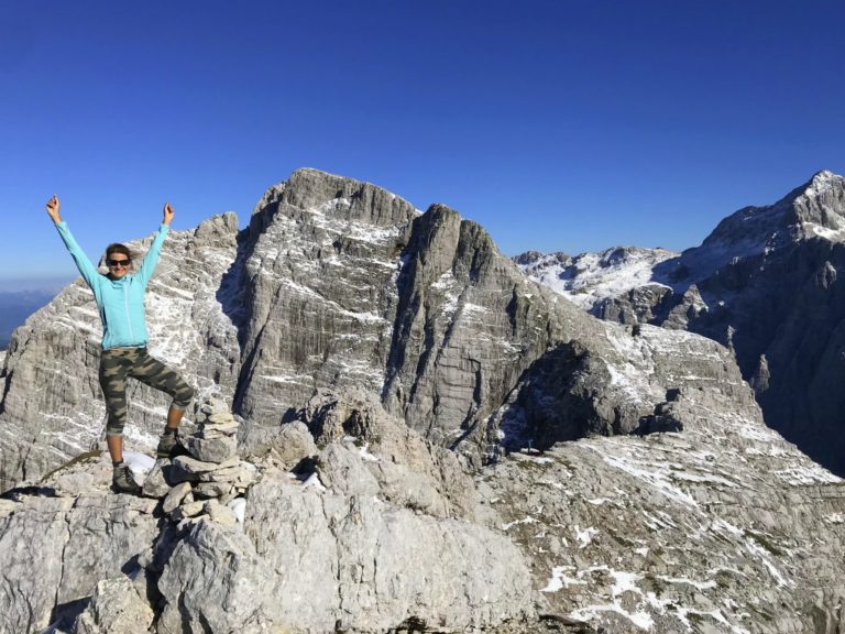 At the top of Mt. Križ, Julian Alps, Slovenia