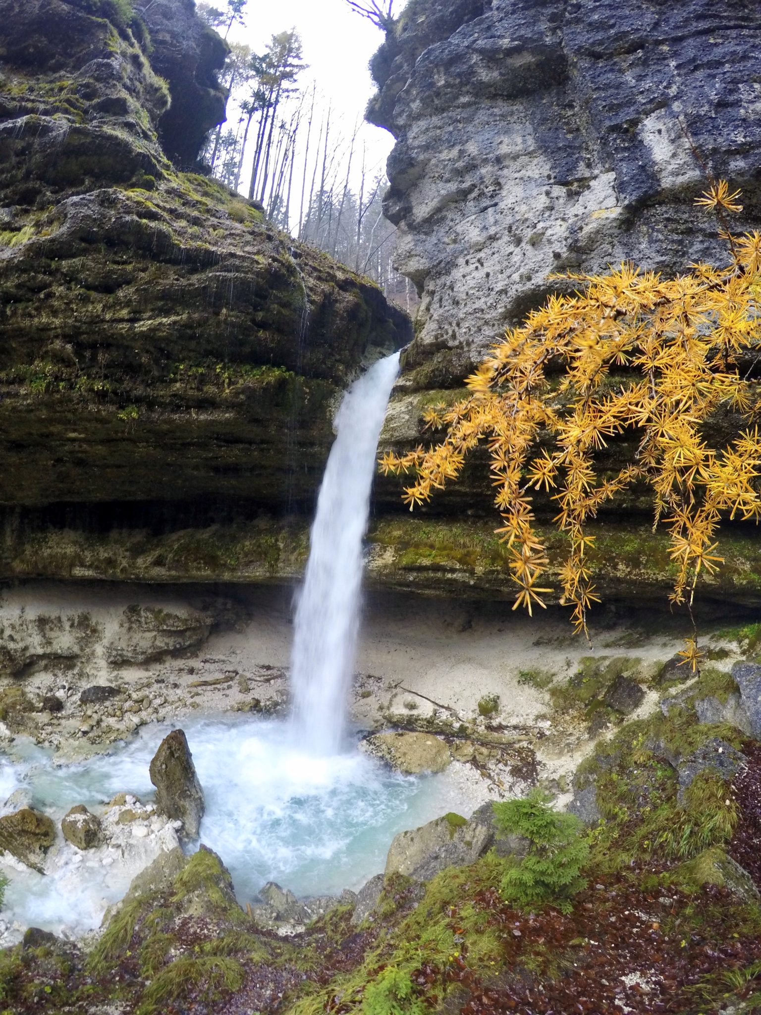 Peričnik Waterfall in the fall, Triglav National Park, Vrata Valley, Slovenia