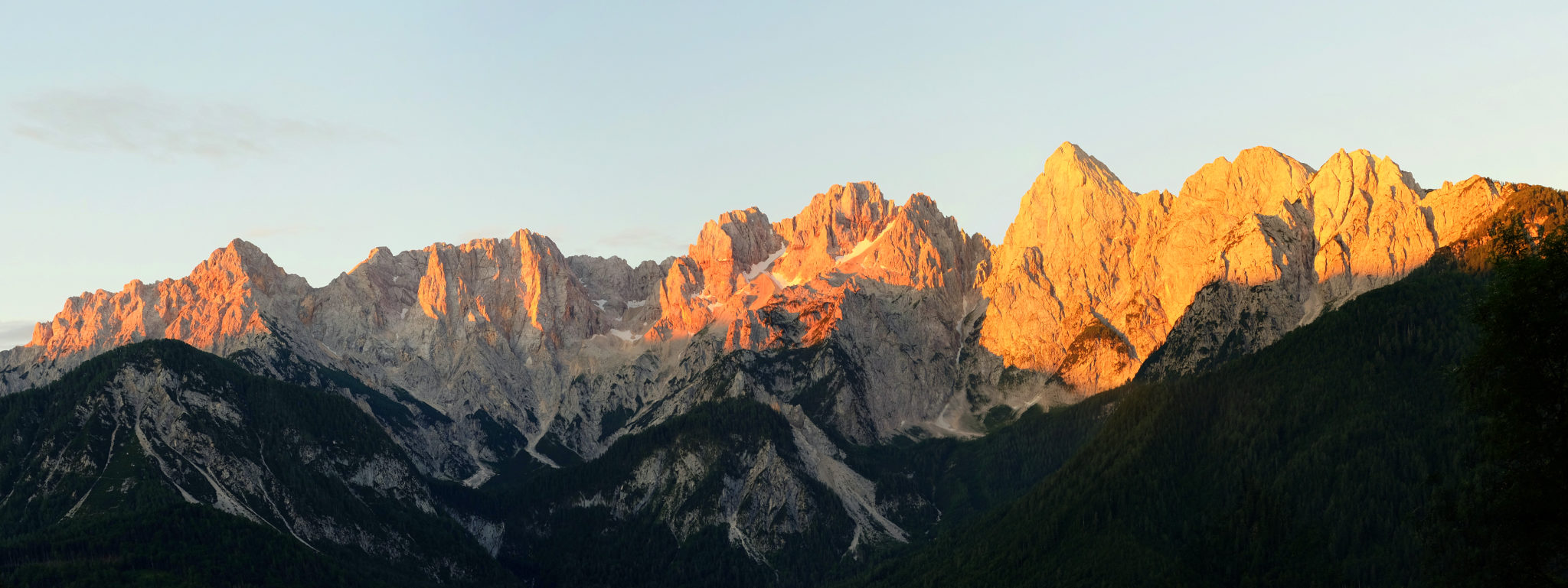 Martuljek Mountain Group for sunrise, Julian Alps
