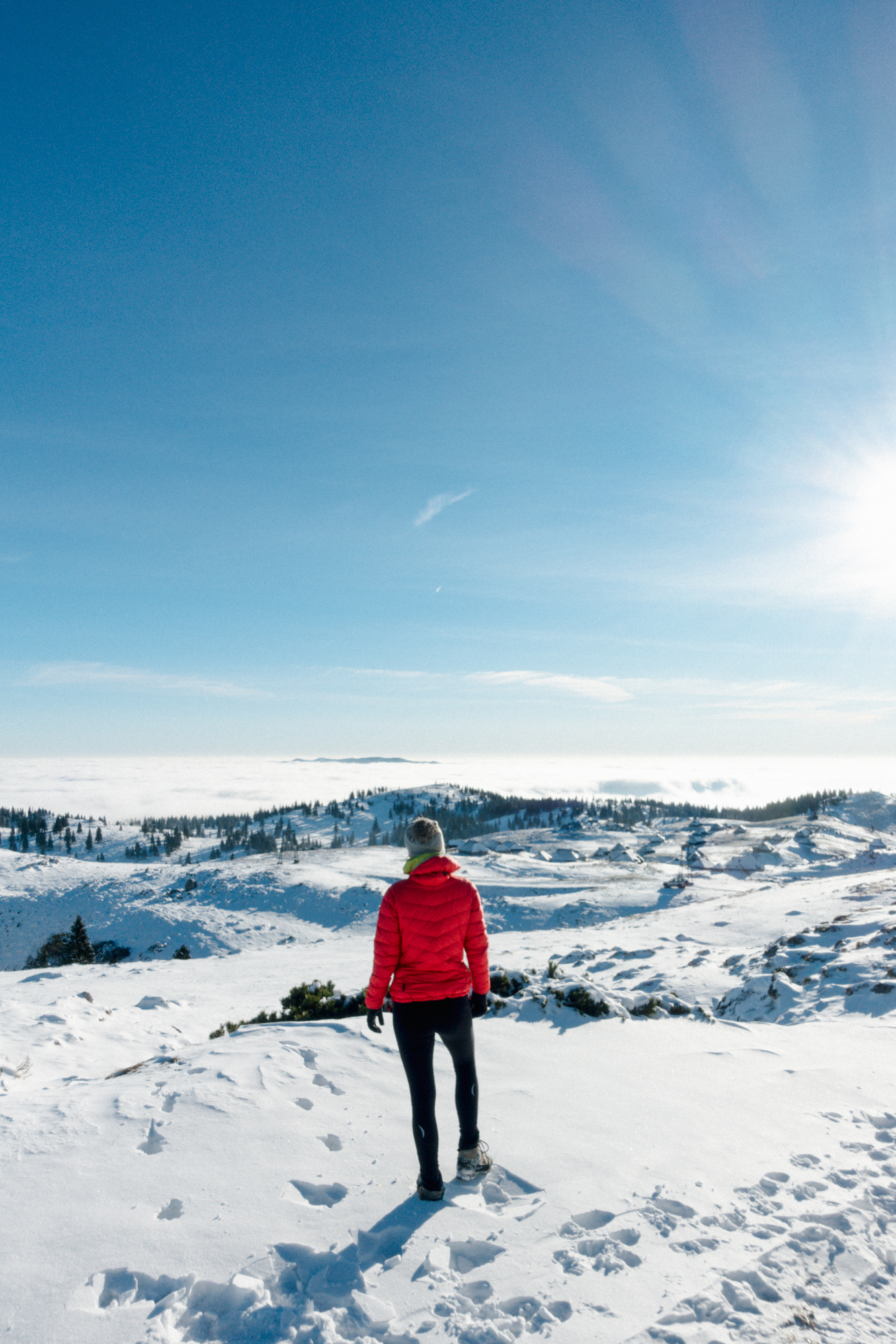 Hiking on Velika Planina in the snow, Visit Ljubljana, Slovenia