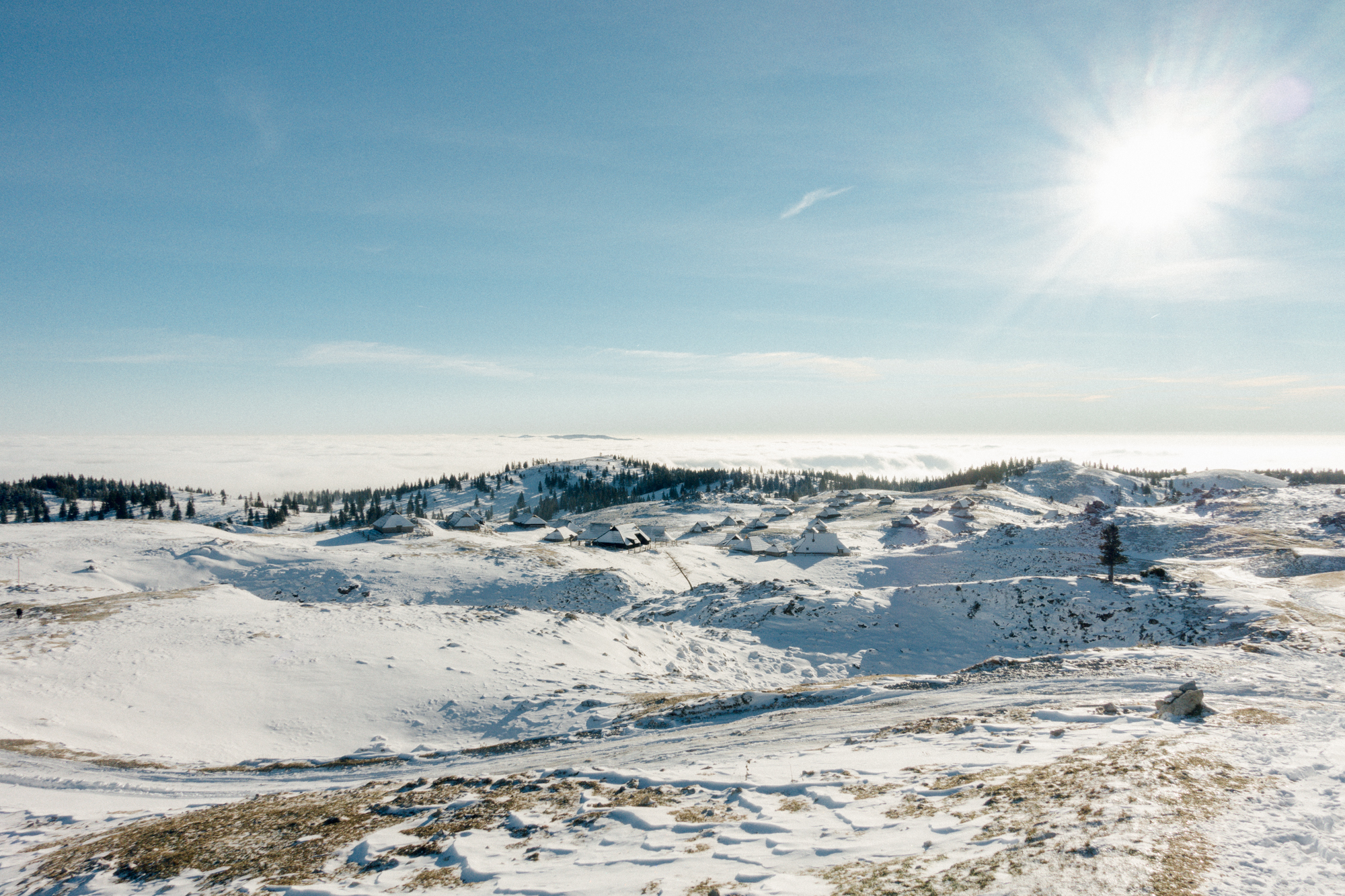 The old shepherds' settlement on Velika Planina in the winter, Visit Ljubljana, Slovenia