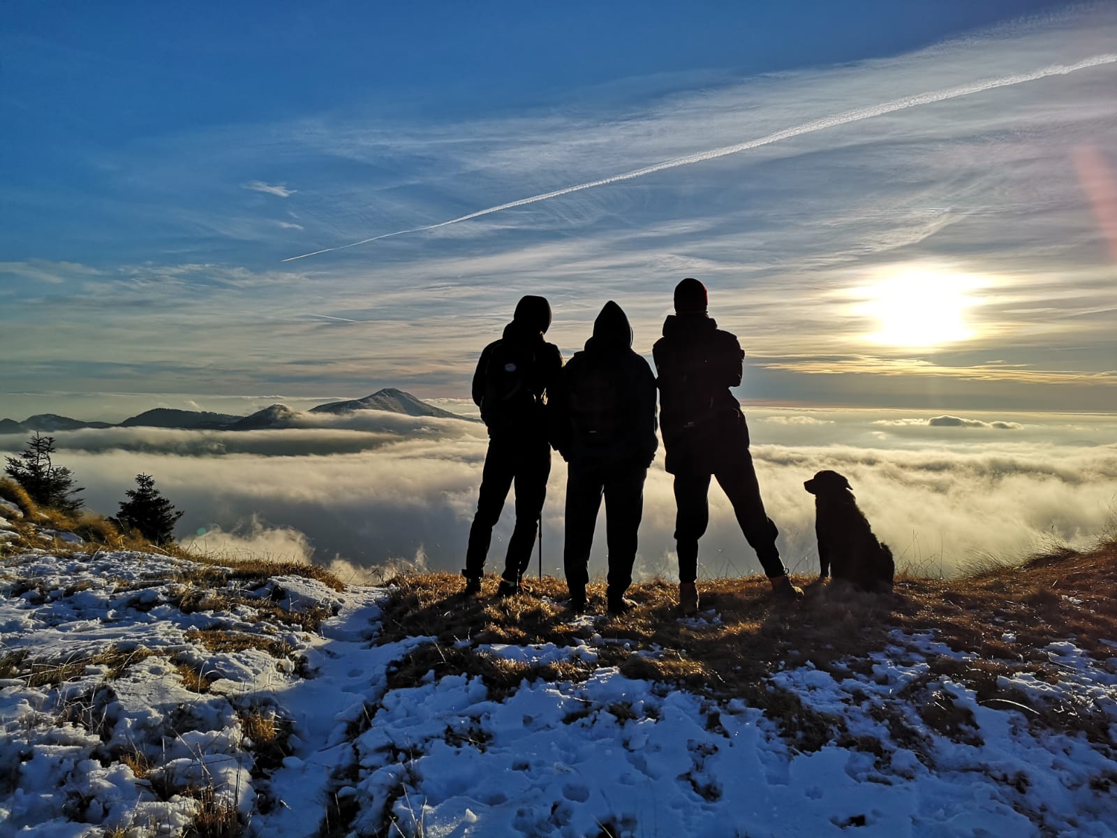 Hiking above the clouds, mountains, Slovenia, Julian Alps