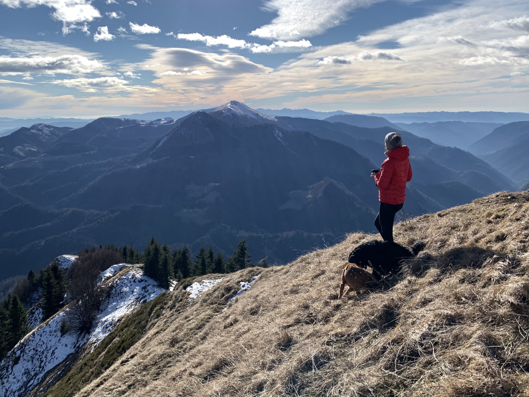 Hiking above the clouds, mountains, Slovenia, Julian Alps