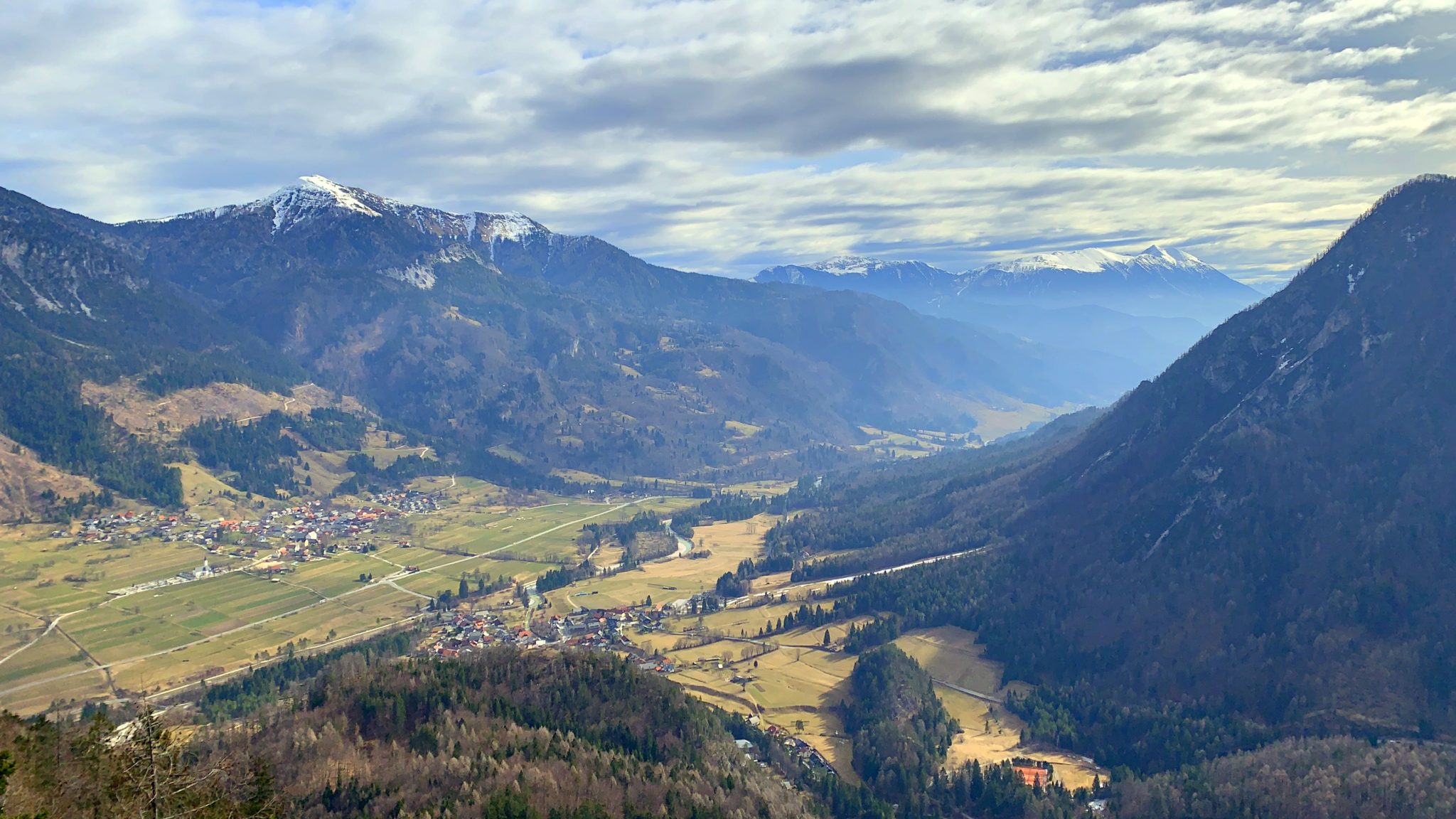Vast view from the trail to Vrtaški vrh, Julian Alps, above Mojstrana