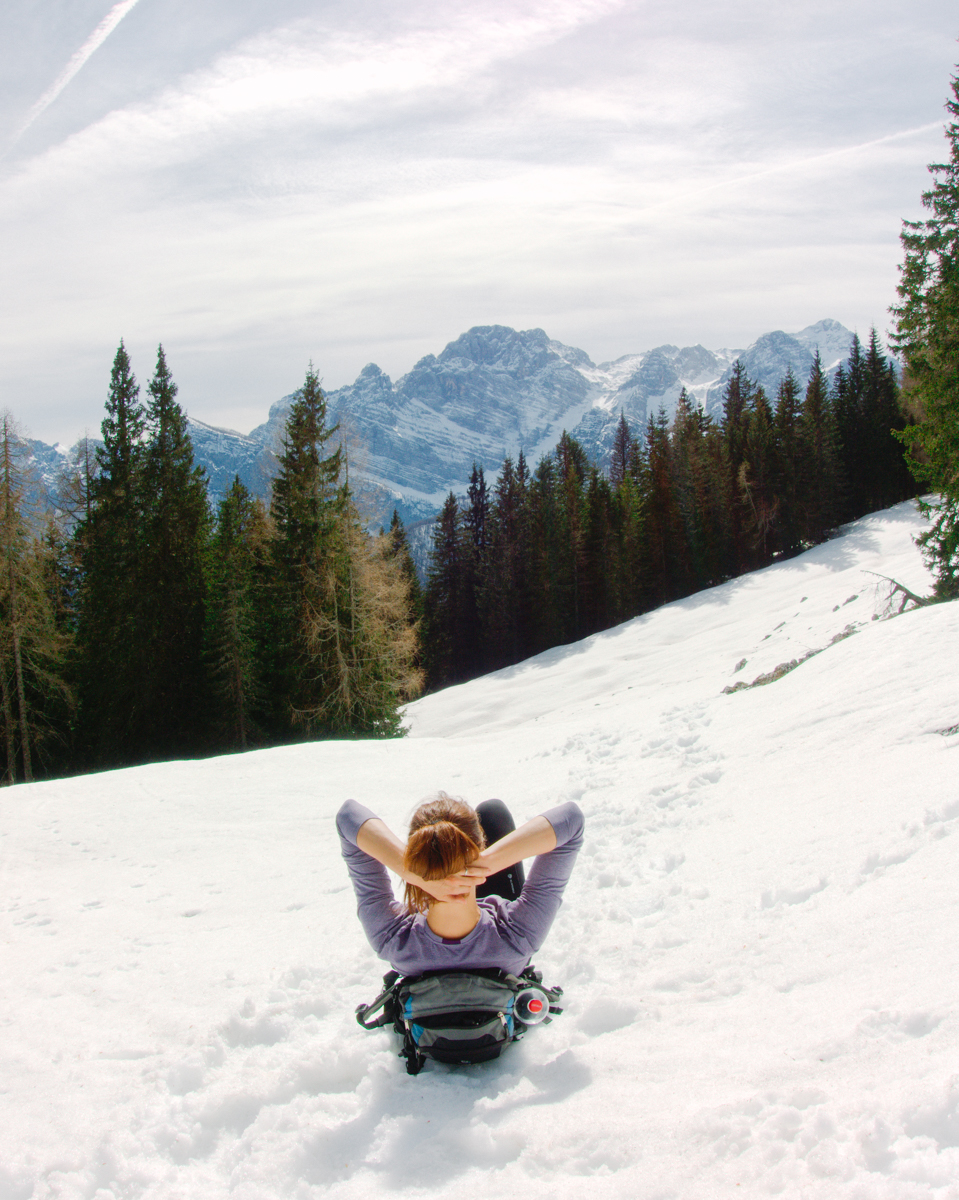 Relaxing in an Alpine meadow in Julian Alps